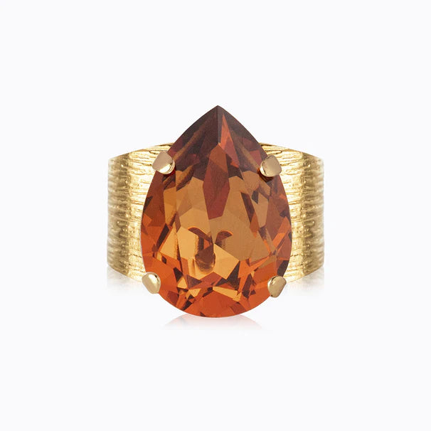 Caroline Svedbom Classic Drop Ring Gold Amber