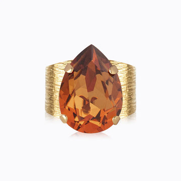 Caroline Svedbom Classic Drop Ring Gold Amber