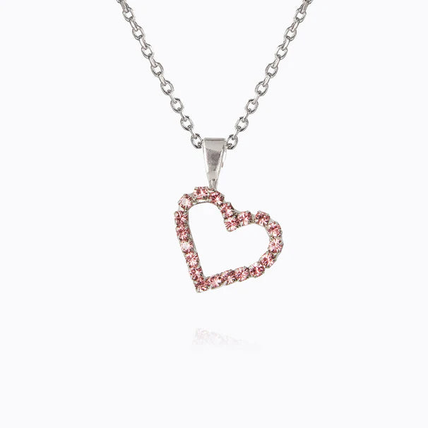 Caroline Svedbom Mini Sweetheart Necklace Rhodium Light Rose