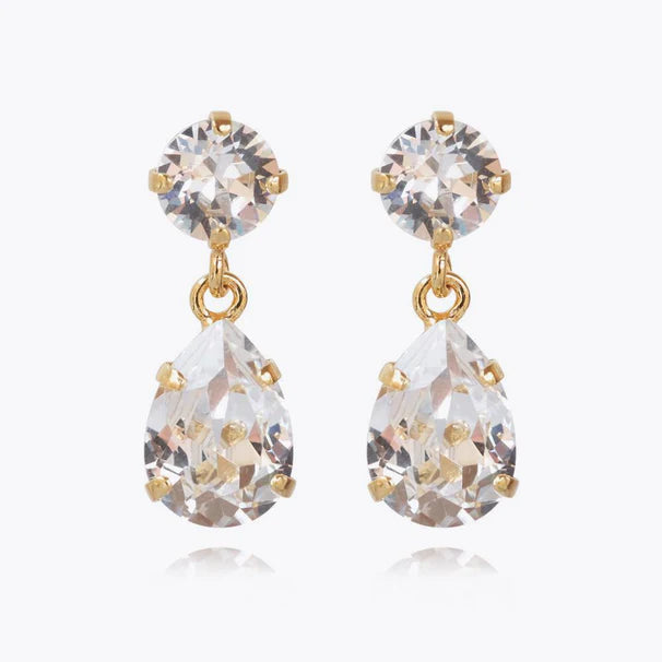 Caroline Svedbom Mini Drop Gold Earrings - Crystal