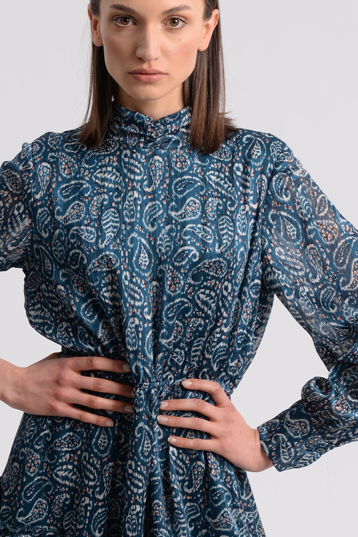 Molly Bracken Duck Egg Blue Woven Dress