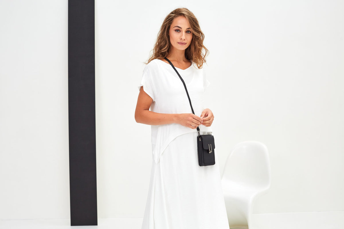 Naya V Neck White Layered Dress