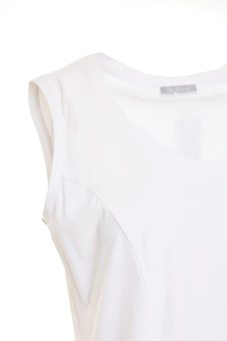 Naya White Round Neck Scoop Back Cami