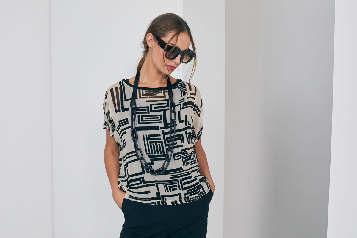 Naya Square Print Top