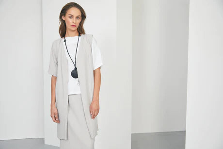 Naya White Cut Away Hem Top