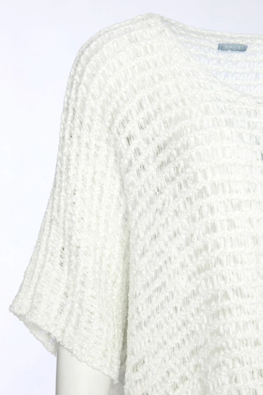 Naya White V-Neck Square Knit
