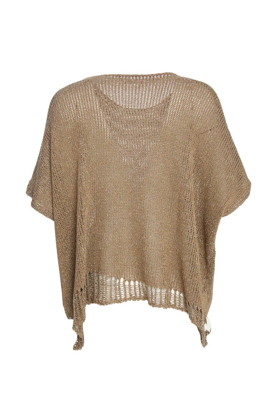 Naya Taupe/Golden Knit With Stitch Trim