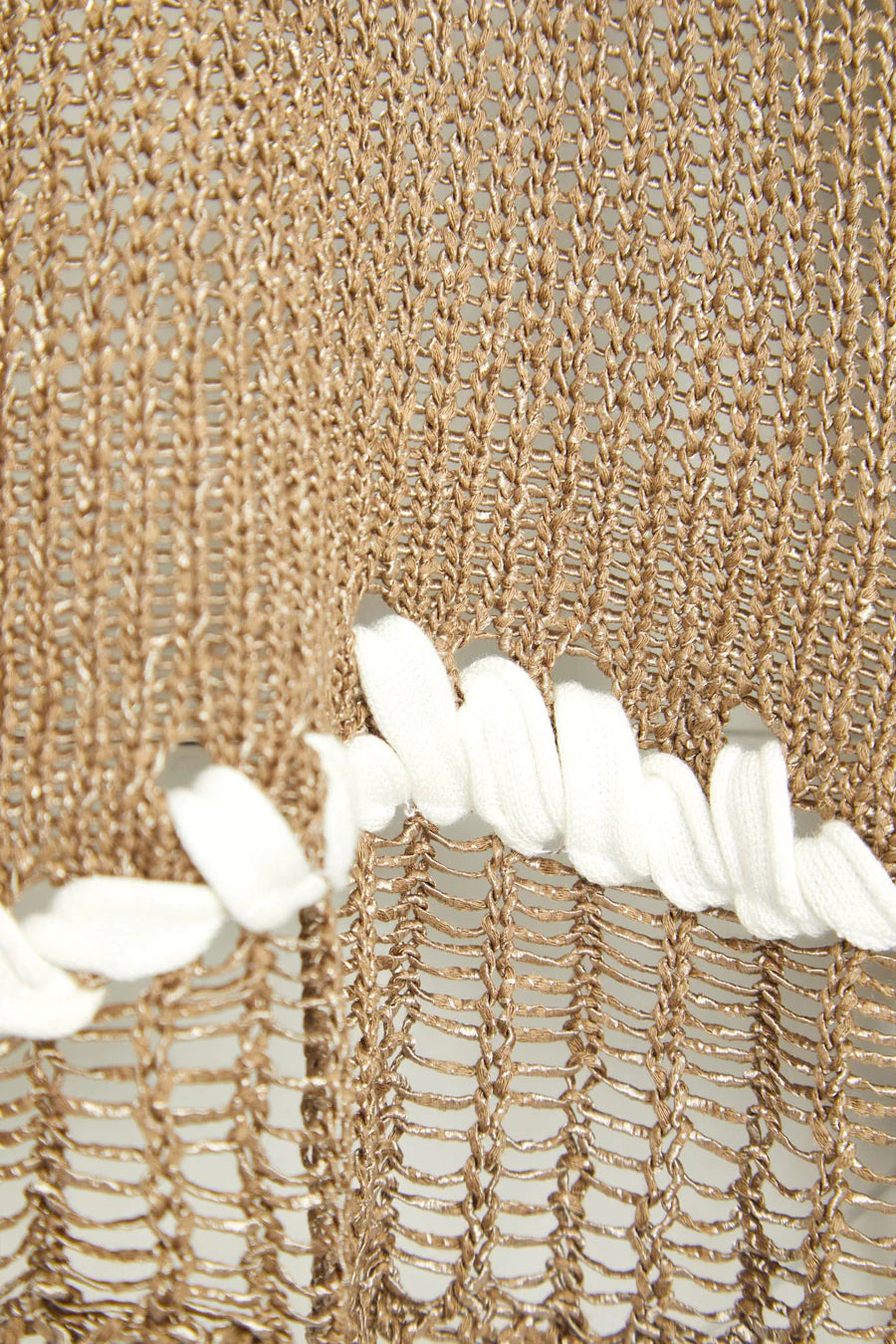 Naya Taupe/Golden Knit With Stitch Trim