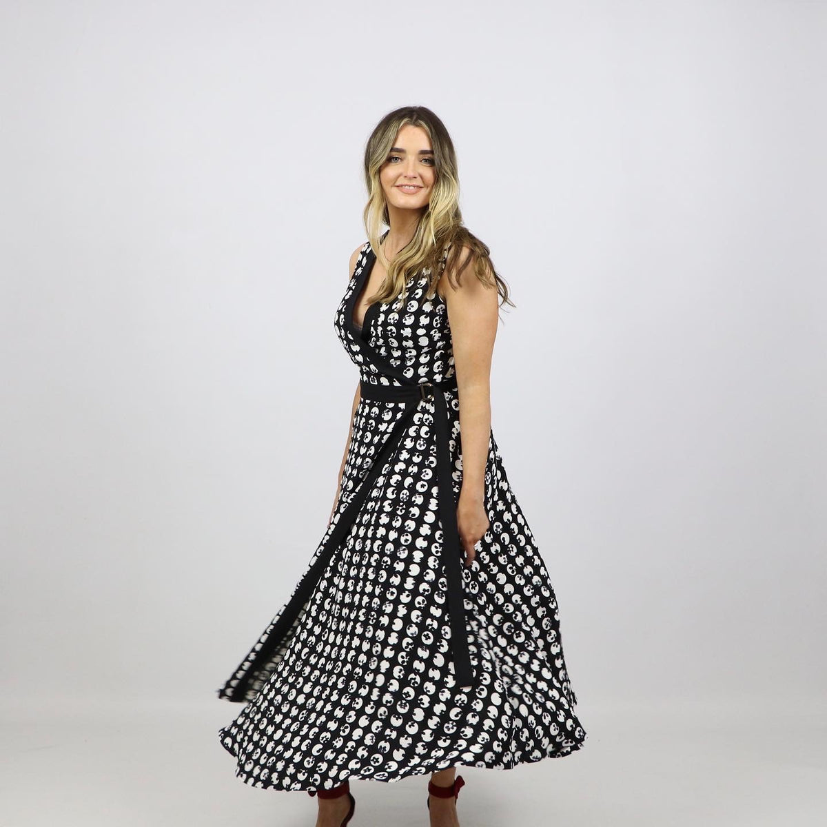 Joseph Ribkoff Graphic Polka Dot, Wrap-Front Dress