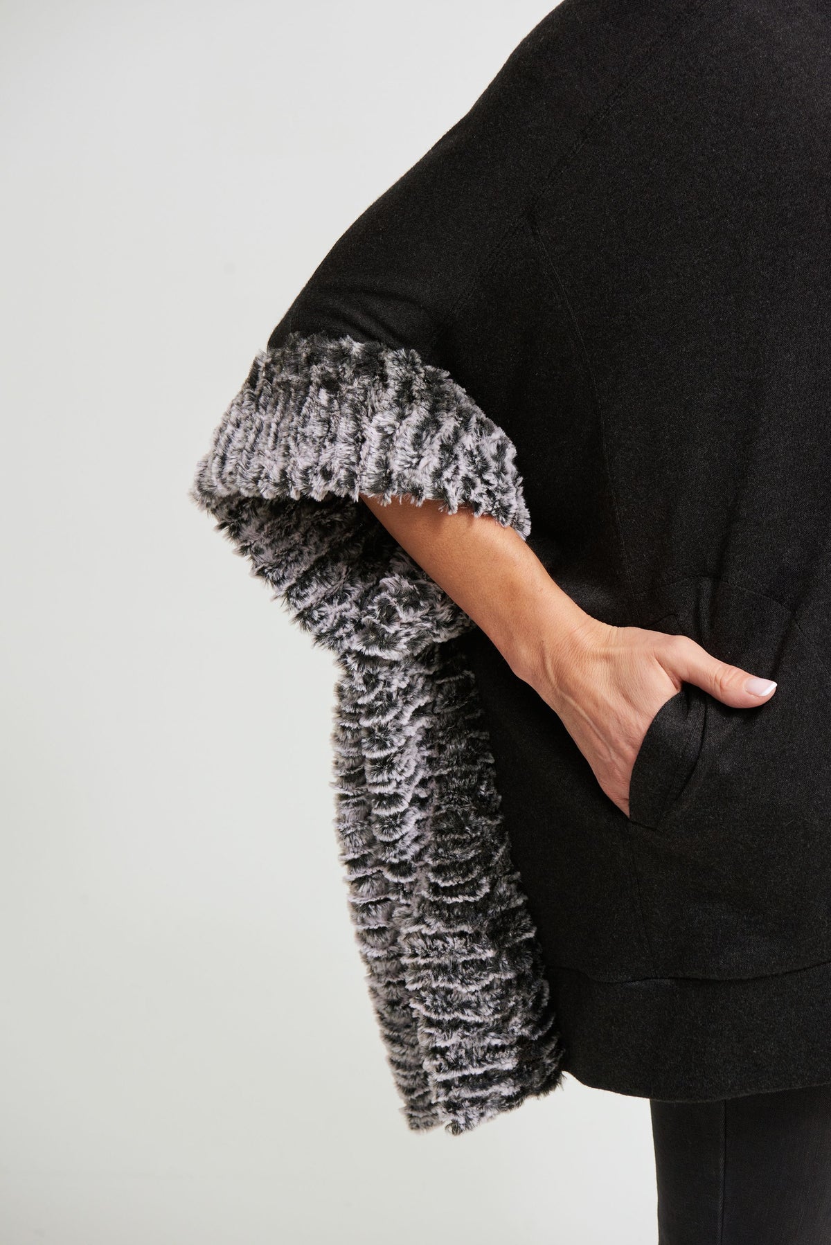 Joseph Ribkoff Faux Fur Trim Cover-Up