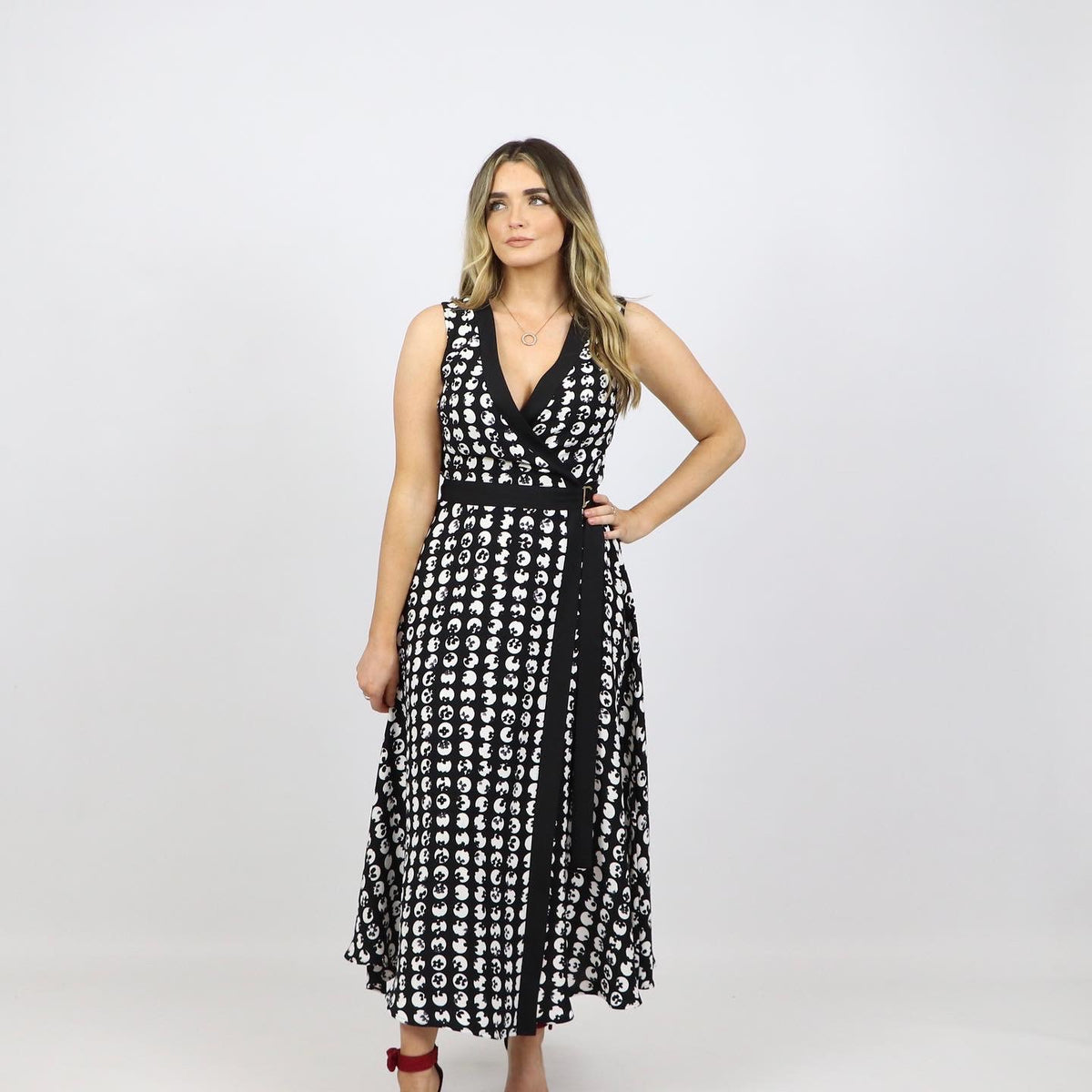 Joseph Ribkoff Graphic Polka Dot, Wrap-Front Dress