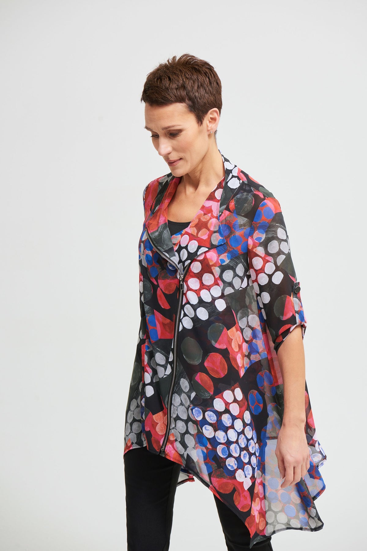 Joseph Ribkoff Chiffon Twin Set Top