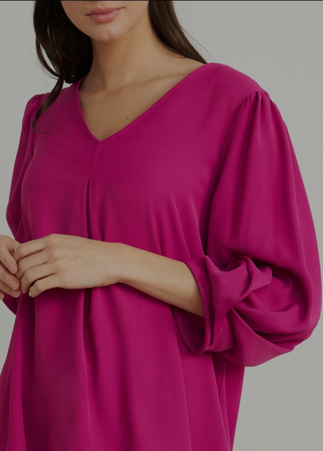 Joseph Ribkoff V-Neck, Blouson Sleeve Blouse