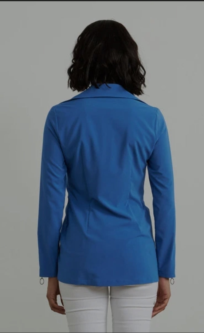 Joseph Ribkoff Tie-Front, Exposed Zip Blouse