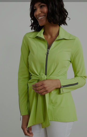 Joseph Ribkoff Tie-Front, Exposed Zip Blouse