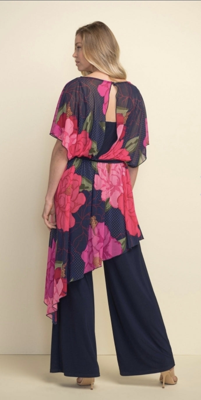 Joseph Ribkoff Floral and Polka Dot Jumpsuit