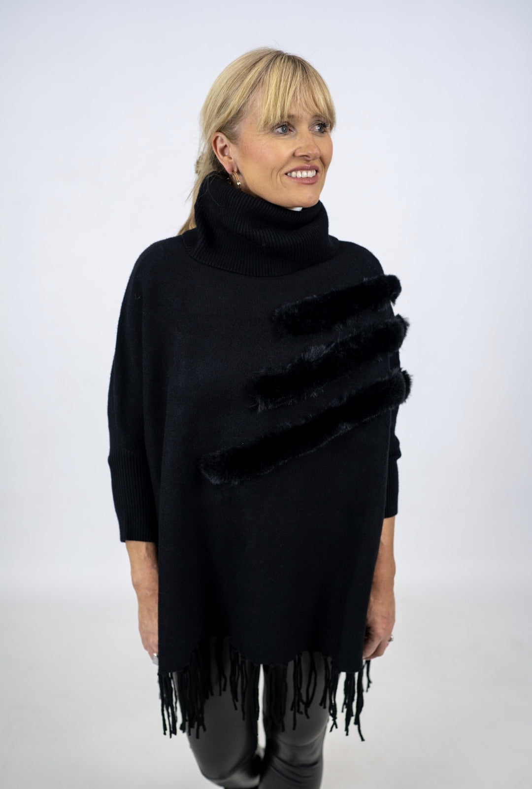 Joseph Ribkoff Fringe Hem Top