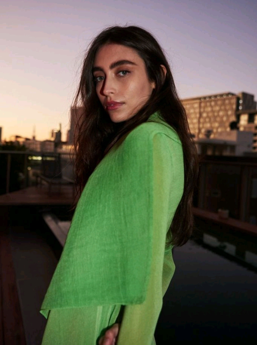 Alquema Estrella Dress &amp; Collare Coat - Jade To Wheat