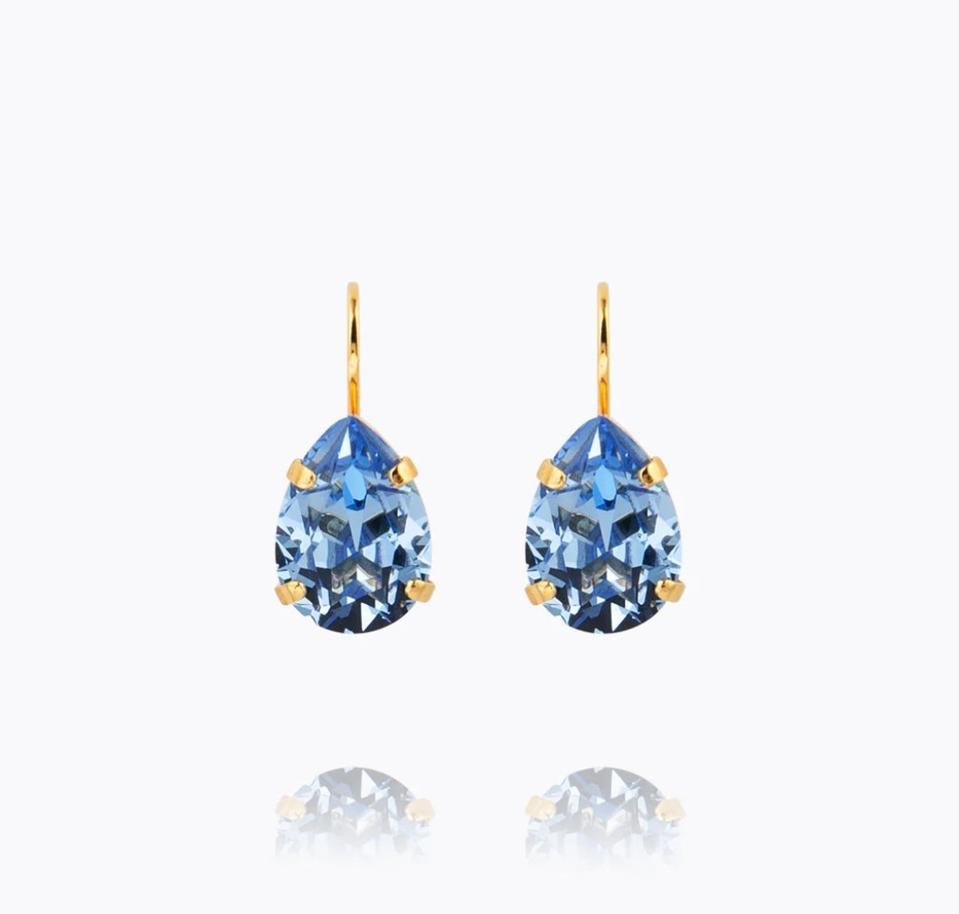 Caroline Svedbom Mini Drop Clasp Earrings - Light Saphire