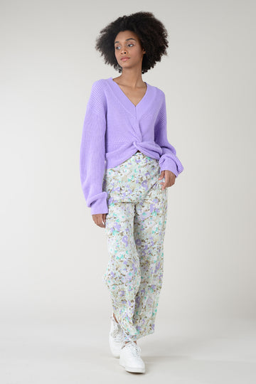 Lili Sidonio Cropped Jumper with Twisted Front Detail