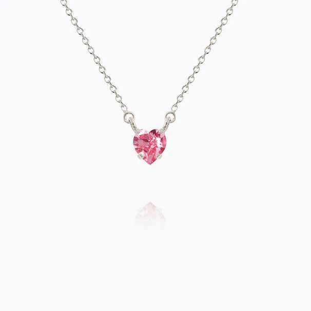 Caroline Svedbom Valentina Heart Necklace Rhodium - Rose