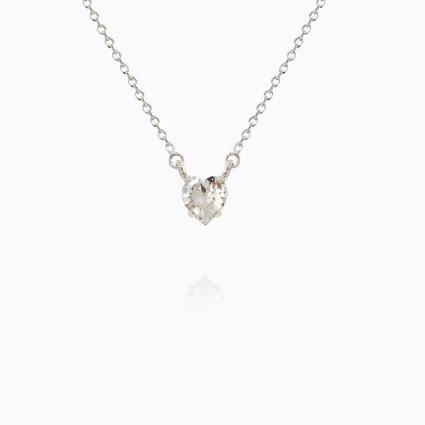 Caroline Svedbom Valentina Heart Necklace Rhodium - Crystal