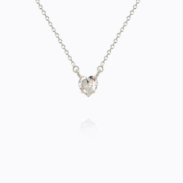 Caroline Svedbom Valentina Heart Necklace Rhodium - Crystal