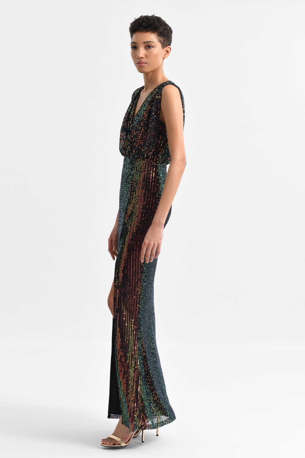 Molly Bracken Multi Coloured Long Sequin Dress