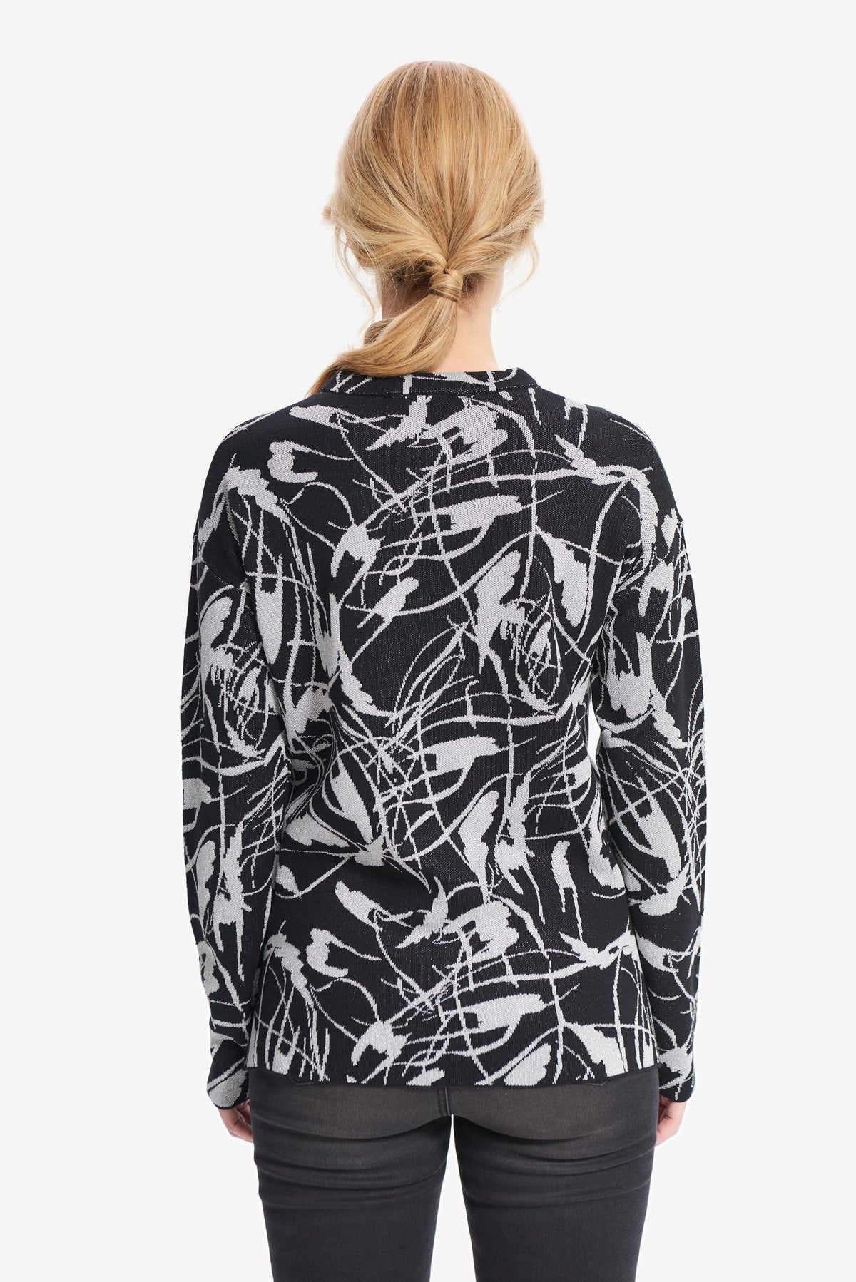 Joseph Ribkoff Metallic Jacquard Top