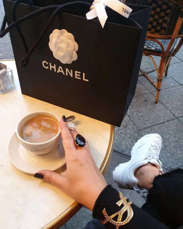 Caroline Svedbom Perfect Drop Gold Ring - Graphite