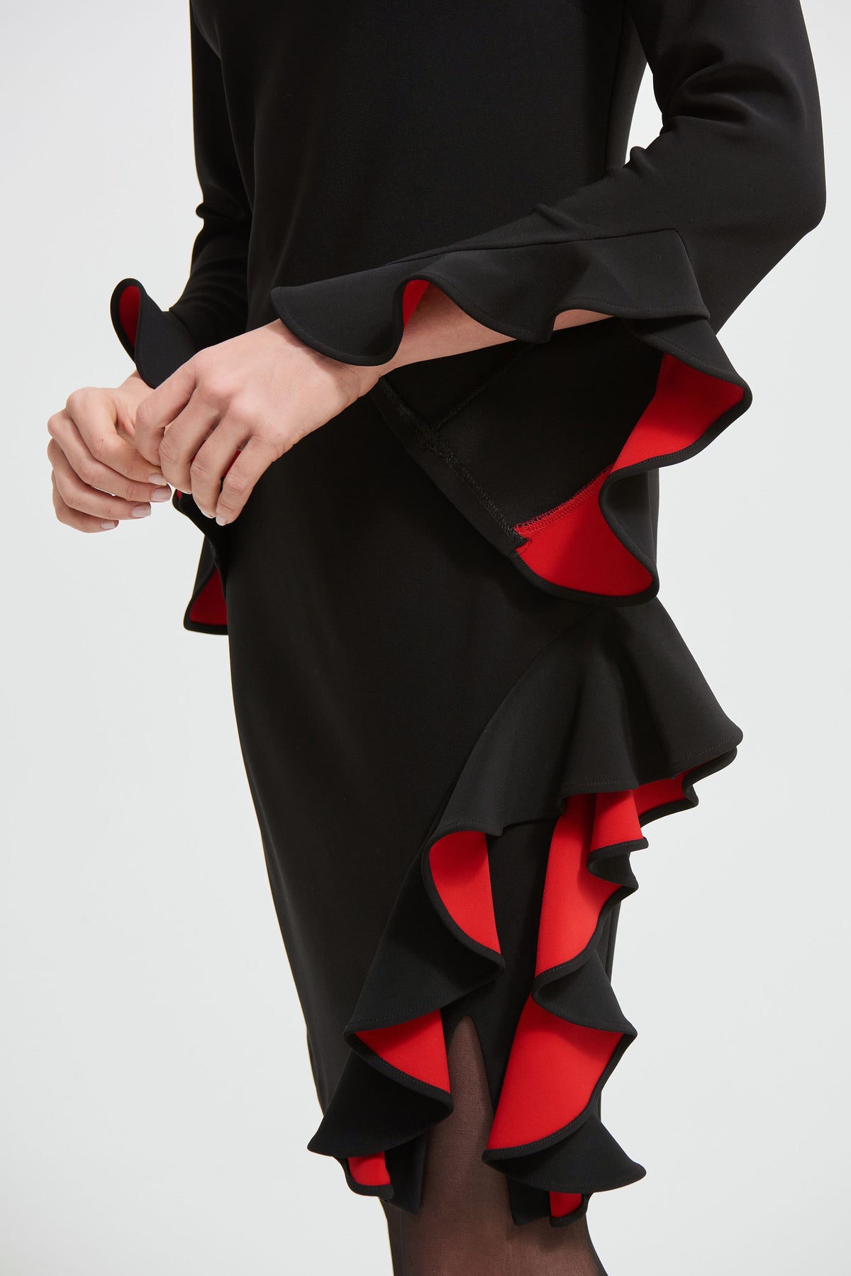 Joseph Ribkoff Two-Tone Ruffle Dress