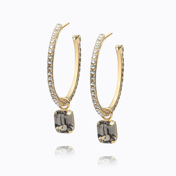 Caroline Svedbom Lydia Loop Earrings Black Diamond