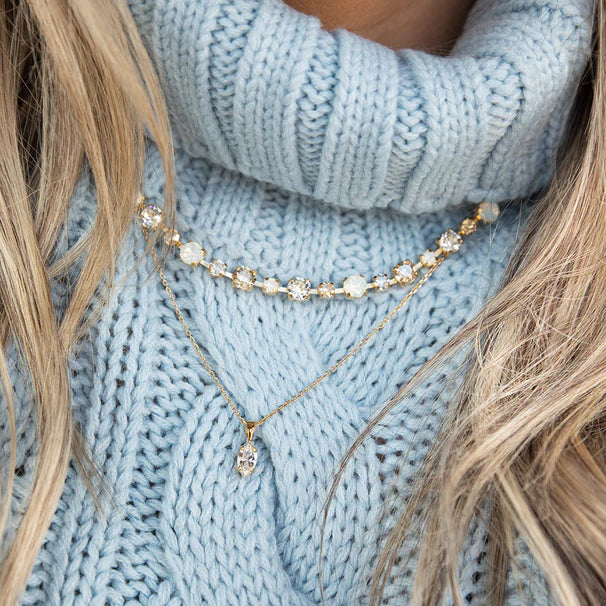 Caroline Svedbom Calanthe Necklace Gold White Combo